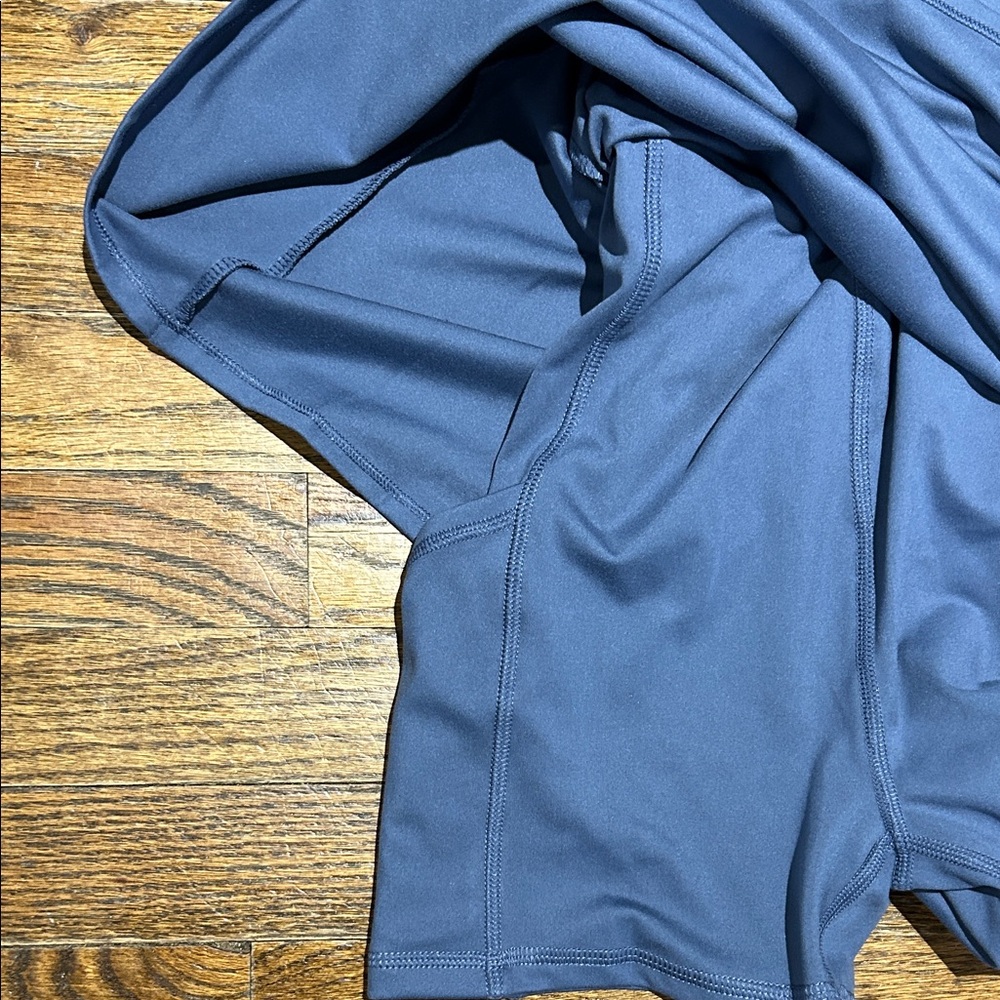 Blue Strappy Active Tank Dress : Bodysuit built in shorts & pocket - Picture 2 of 4